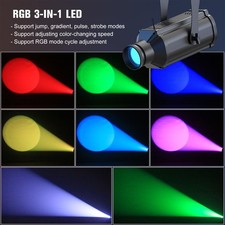 200W Spotlight RGB Pinspot Zoomable COB Beam Stage Lighting DMX Disco Dj Light