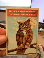 ANTIQUE OLD VICTORIAN ERA ADVERTISING CARD Willimantic Sewing Machine Thread OWL