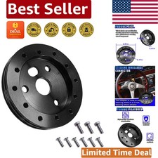 Universal Black 0.5-inch Steering Wheel Adapter For 6-bolt To 3-bolt Conversion