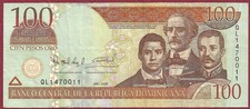 Dominikanische Republik/Dominican Republic 100 Pesos P-177a Serie QL (2006)