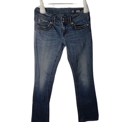 MISS ME WOMENS ANGEL WING FLAP POCKET JEANS SZ 28 WOMENS
