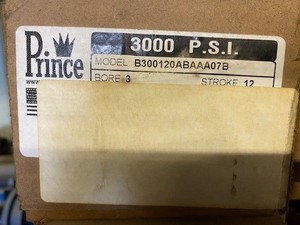 Prince B300120ABAAA07B Hydraulic Cylinder 3" Bore 12" Stroke 3000 PSI