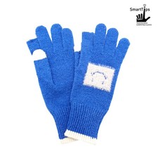 Square Smile Face Patch Contrast Trim Smart Touch Gloves