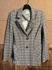 Cabi Pastime Blazer Jacket Size 4 Multi Color Plaid 2-Button Style 3548