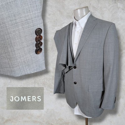 Jomers Vitale Barberis 2 Piece Suit Mens 40R Pants 34x31 Solid Light Gray