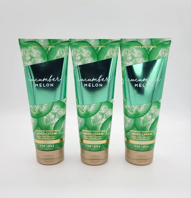 Bath & Body Works Cucumber Melon Ultimate Hydration Body Cream 8 oz New Set of 3