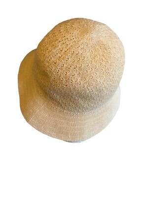 Ann Taylor Cream Beige Open Weave Knit Bucket Hat One SIze