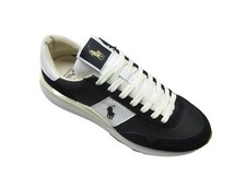Polo Ralph Lauren Men's Black/White Train 89 Suede  Oxford Sneakers