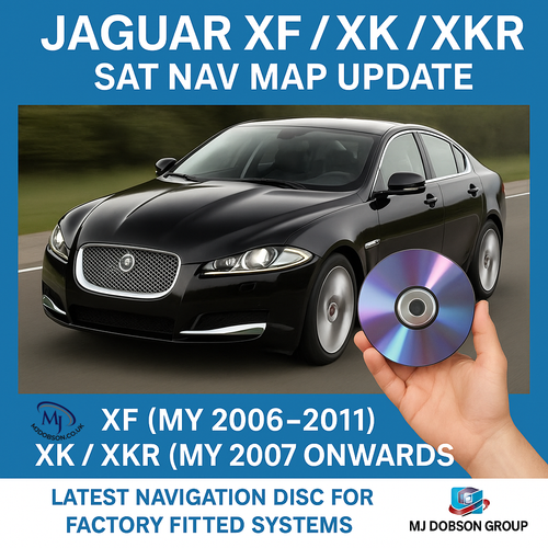 Disco de navegación por satélite Jaguar XK, XKR, XF Reino Unido y Europa DVD ACTUALIZACIÓN DE MAPA ÚLTIMO