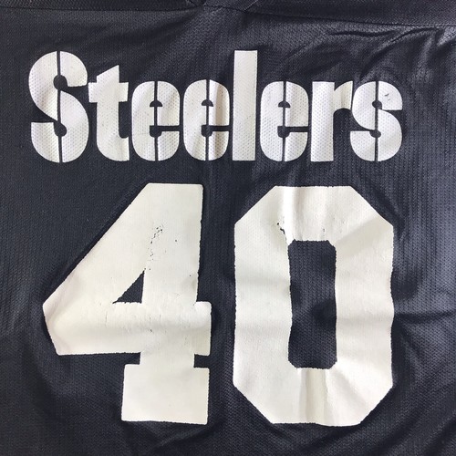 VTG Pittsburgh Steelers Majestic Jersey Mens Large Black #40 Optimist #1006 - Picture 2 of 10