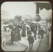 Glass magic lantern slide - 1900 PARIS EXHIBITION THE MOVING PLATFORM PHOTO