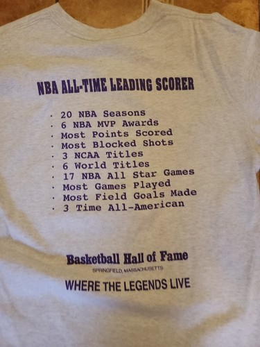 Nba Kareem Abdul Jabbar Retirement Shirt Adult Xl Short Sleeve - Picture 6 of 8