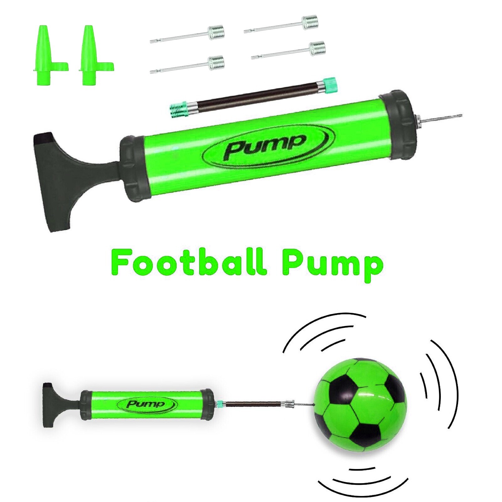 Ball Football Pump Sports Hand Inflating Bike Balloons Toys Needle Tube