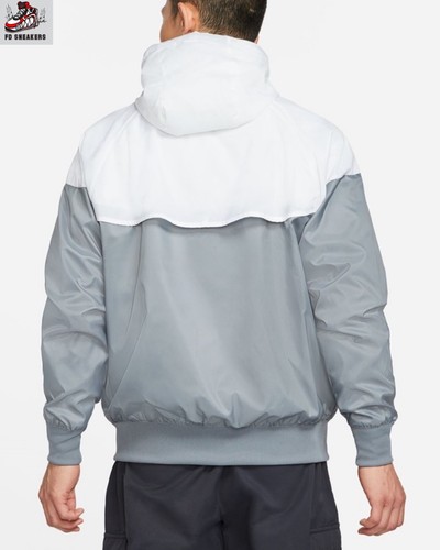 Nike Sportswear Hooded Windrunner Grey/White/Black Sizes Small/Medium/Large NWT - Picture 2 of 5