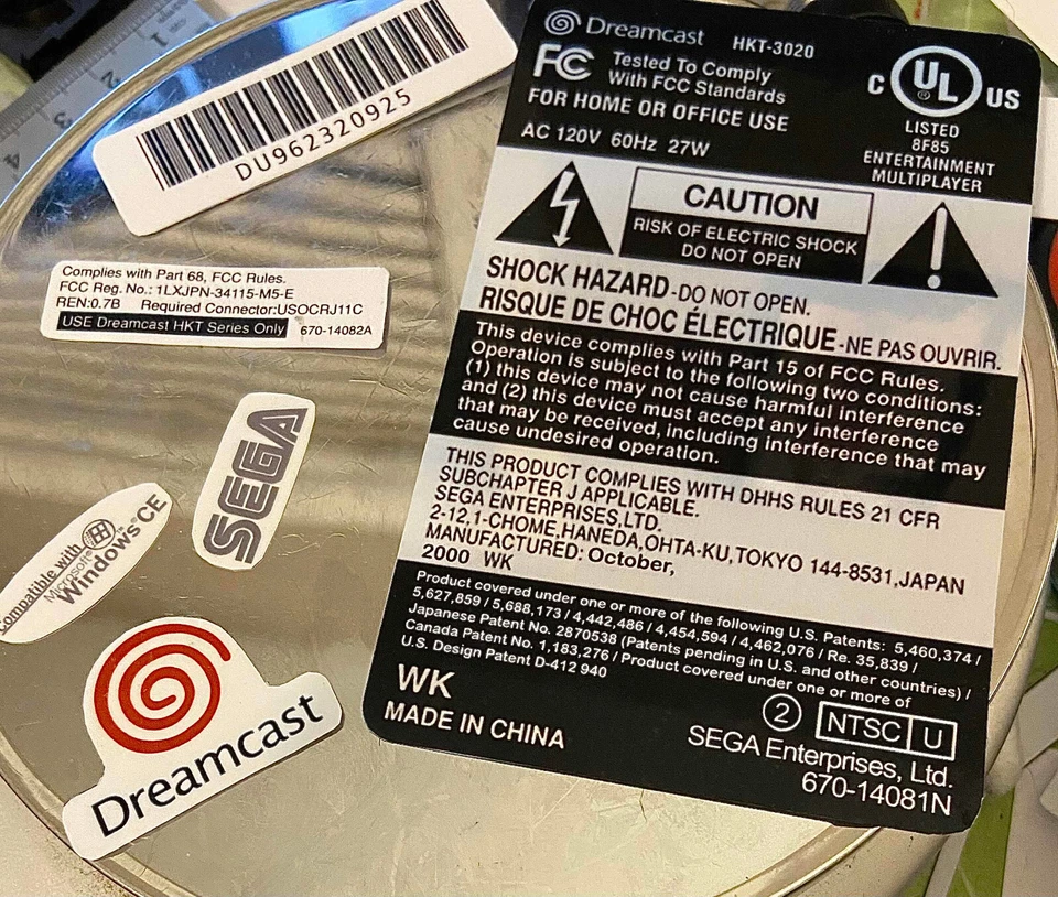 Sega Dreamcast New Custom Replacement Console Label Sticker Set