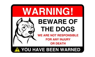 Vorsicht vor den Hunden wir sind nicht verantwortlich für Verletzungen Hundezeichen - 