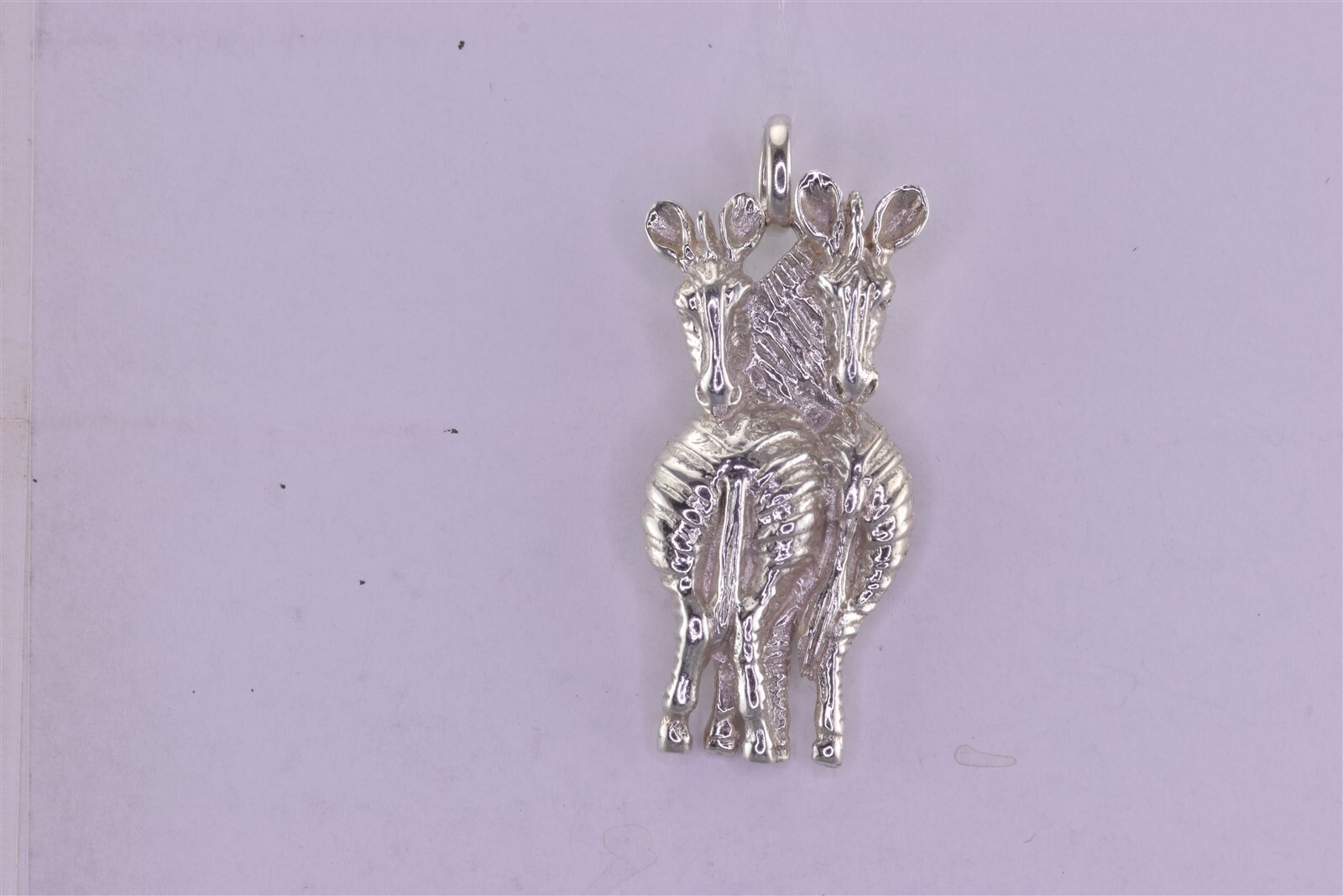 Sterling Silver 37mm Solid Dimensional Zebras Loo… - image 5