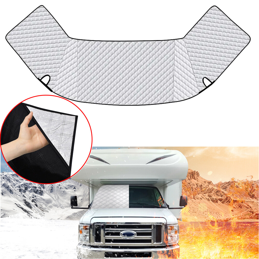 Ford Class C 1997-2024 RV Windshield Cover for Snow & Sun Protection  