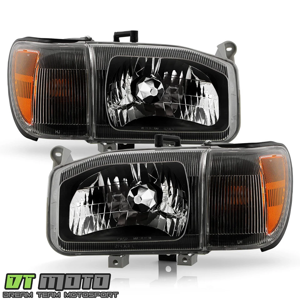 For 1999-2004 Nissan Pathfinder Black Headlights w/Parking Corner Light 4pc Set - Изображение 2 из 4