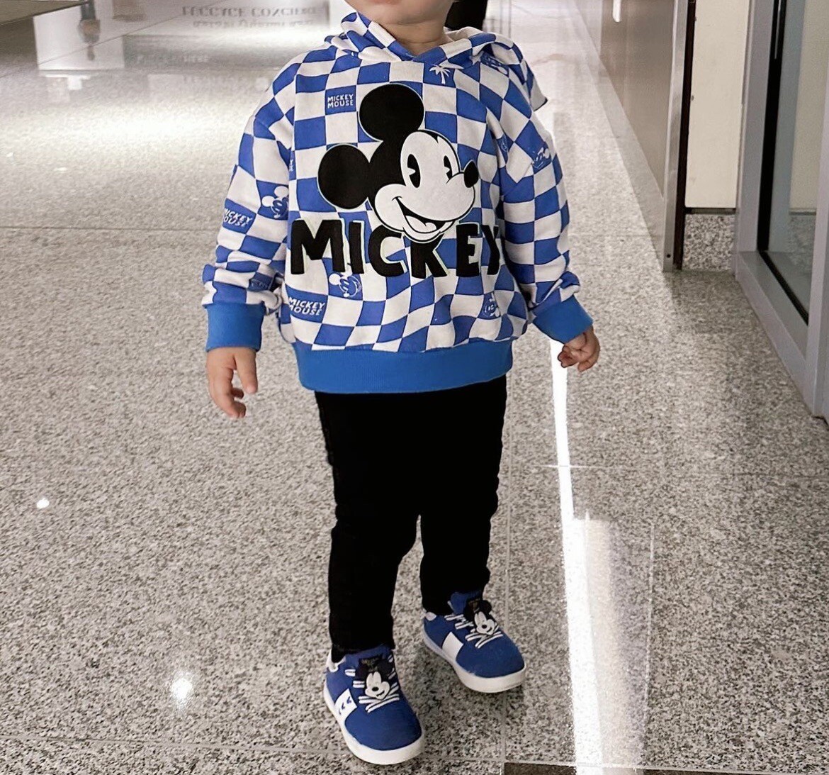 Zara Kids Disney Mickey Mouse Hoodie Sweater Pullover Blue size 6