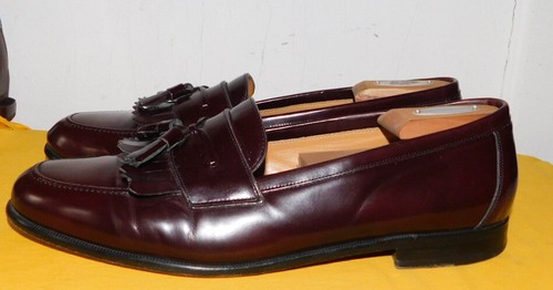 MEZLAN BURGUNDY MADE IN SPAIN KILTI TASSEL LEATHER SLIP ON LOAFERS SIZE 12M. - Picture 5 of 8