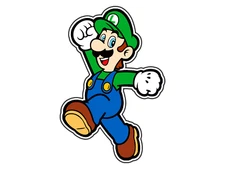 Luigi 2D Mushroom Kingdom Sticker Waterproof Vinyl Decal Die-Cut Car