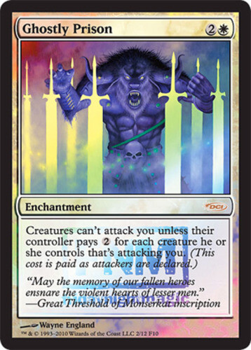 DAMAGED x 1 Ghostly Prison - FNM 02/10 Magic Promos - FOIL