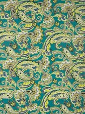 2M Jade Green Vintage Inspired Paisley Floral Print Dressmaking Crepe Fabric