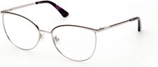 GUESS GU2879 071 Silver Metal Cat Eye Optical Eyeglasses Frame 55-17-140 2879 GU