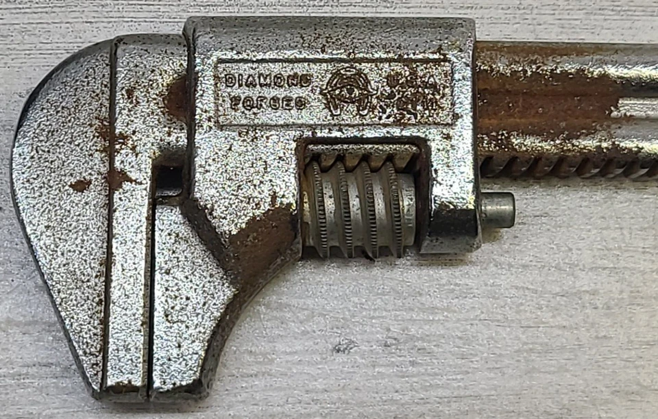 Llave de tubo mono herradura forjada diamante C 711 mandíbulas lisas ajustables 11" EE. UU. Foto 4 de 4