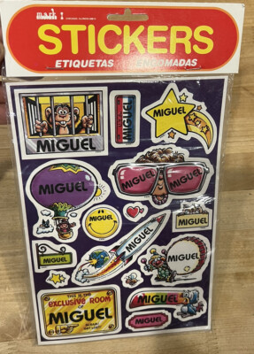 Vtg 1983 MIGUEL Celebrity Stickers Sealed Mark I Name Stickers