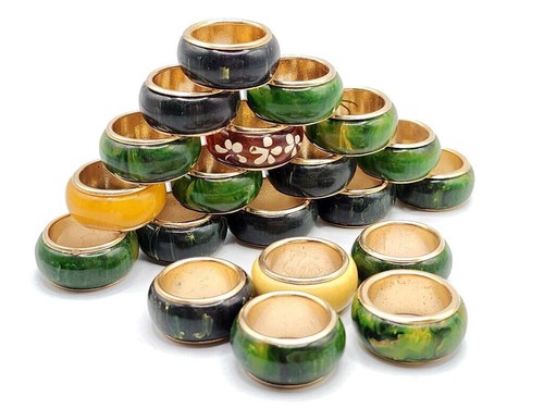 (20) vintage Bakelite Rings Gold Tone, Mostly new… - image 1