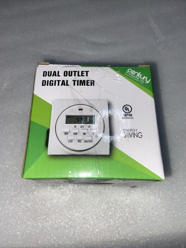Century 7 Day Heavy Duty Digital Programmable Timer - Dual Outlet (Single Con...