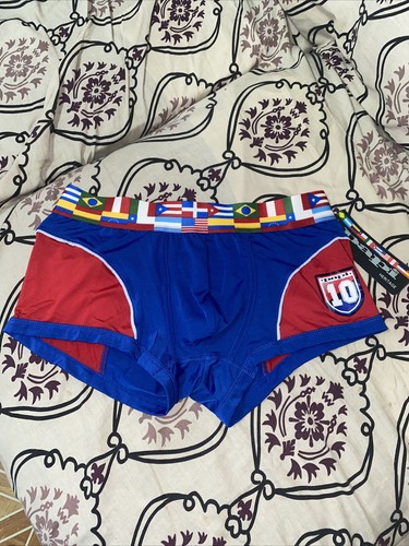 Papi Blue Men's Hispanic Heritage Flag Waistband Brazilian Trunk Medium ...