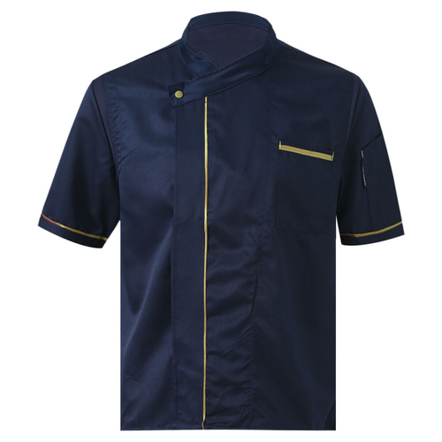 Unisex Chef Coat Kitchen Short Sheeve Jacket Restaurant Chef Uniform Hotel Tops - Picture 6 of 16
