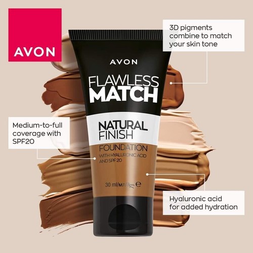 Avon Flawless Match Natural Finish Liquid Foundation SPF20 | 230N CREAMY NATURAL - Picture 2 of 12