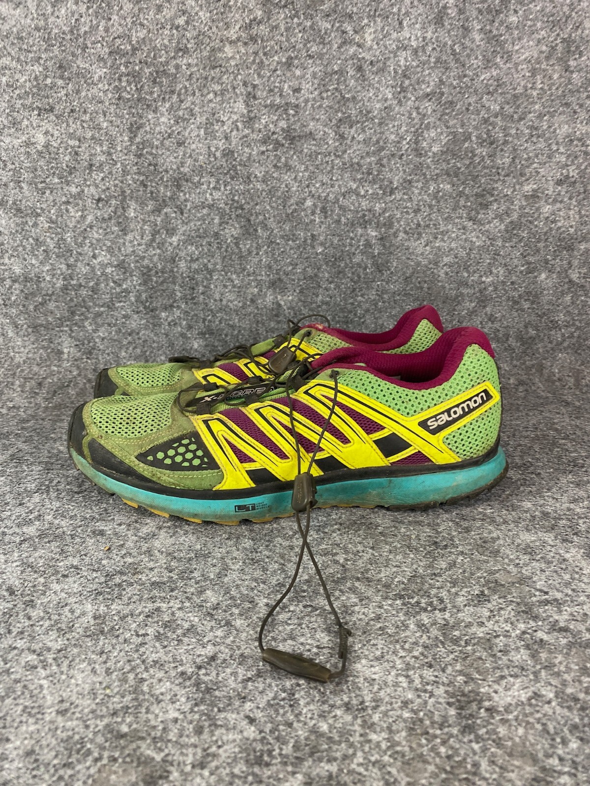 Salomon X Scream City Trail Running Scarpe Donna 10 Verdi Gialle Cinch Lacciate