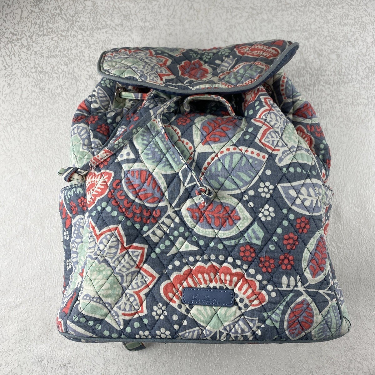 Vera Bradley Backpack Floral Draw String Quilted Cinch 
