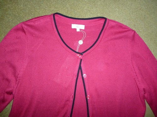 Brand New Country Casuals CC Dark Fuschia Pink Cardigan M - Picture 4 of 7