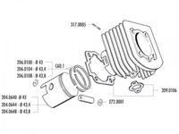 Kolben Satz Polini 63Ccm 43Mm FüR Piaggio, Vespa Al, Alx, Nlx, Vespino