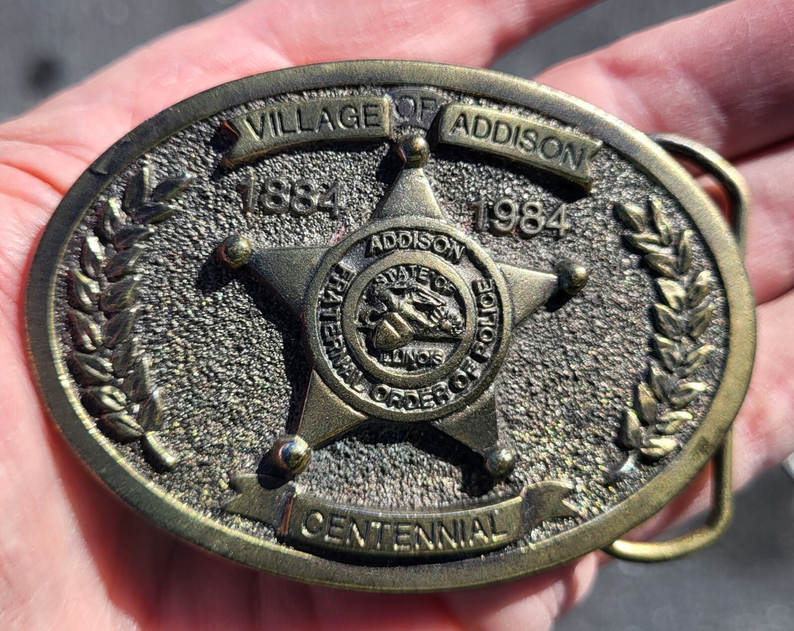 Fraternal Order of Police (FOP) 100th Centennial Buckle Addison Chicago Illinois