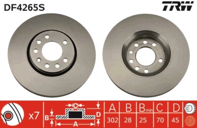 TRW DF4265S Bremsscheibe für CADILLAC,CHEVROLET,OPEL,SAAB,VAUXHALL