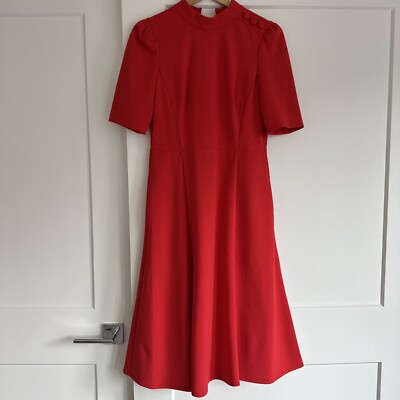 Donna Morgan Sleeve Banded Waist Sheath Dress Sz 4 Red