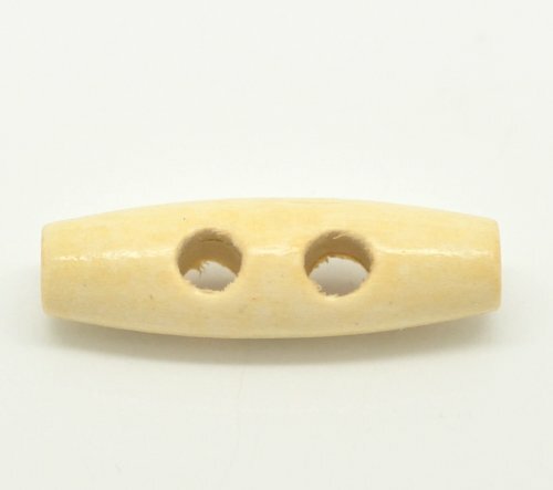 50PCs Wood Sewing Horn Toggle Buttons 2 Holes Cloth Accessories 35mm(1 3/8") x 1 - Picture 3 of 3