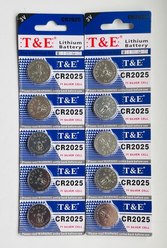 10 x T&E CR2025 CR 2025 DL2025 Lithium 3v Batteries Coin Cell FRESH STOCK EXP 28 - Picture 1 of 3