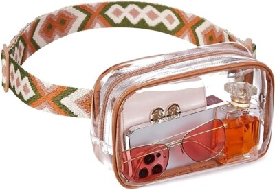 Telena Clear Fanny Pack Clear Bag for Stadium Events Crossbody Bag Purse Approv