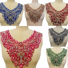 1pc Rhinestone Beaded Embroidery Floral Applique Motif Patch DIY Wedding Dress