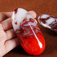 Chicken Blood Jade Handle Piece Toy Piece Red Jade Handle Piece Glass Handicraft