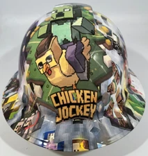 New Full Brim Hard Hat Custom Hydro Dipped MICECRAFT CHICKEN JOCKEY