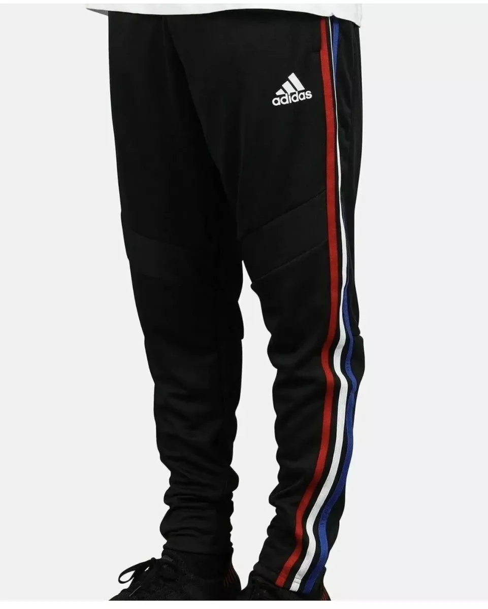 Adidas Men's Training Soccer Track Pants Black Red White Blue Stripes Small  EUC | eBay